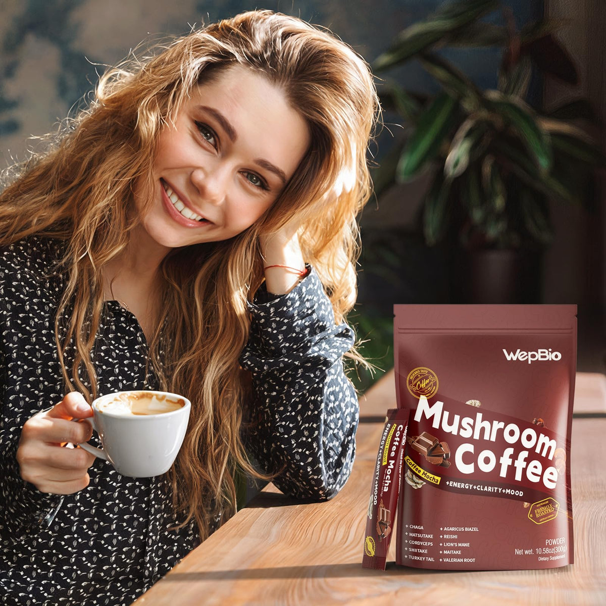 Gamme de saveurs de café WepBio sur une table