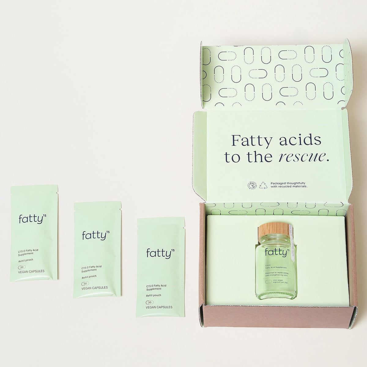 Gamme Fatty15 C15:0 avec capsules visibles