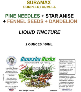Ganesha Herbs SURAMAX complexe de pousses de pin sur fond naturel