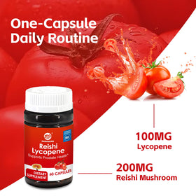 GANOHERB Complément Alimentaire Lycopène 100mg avec Reishi, capsules en main