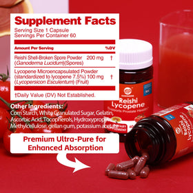 GANOHERB Complément Alimentaire Lycopène 100mg avec Reishi, prise de capsules