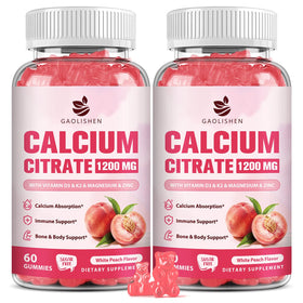 GAOLISHEN Gummies de Citrate de Calcium 1200mg côté avant avec emballage naturel