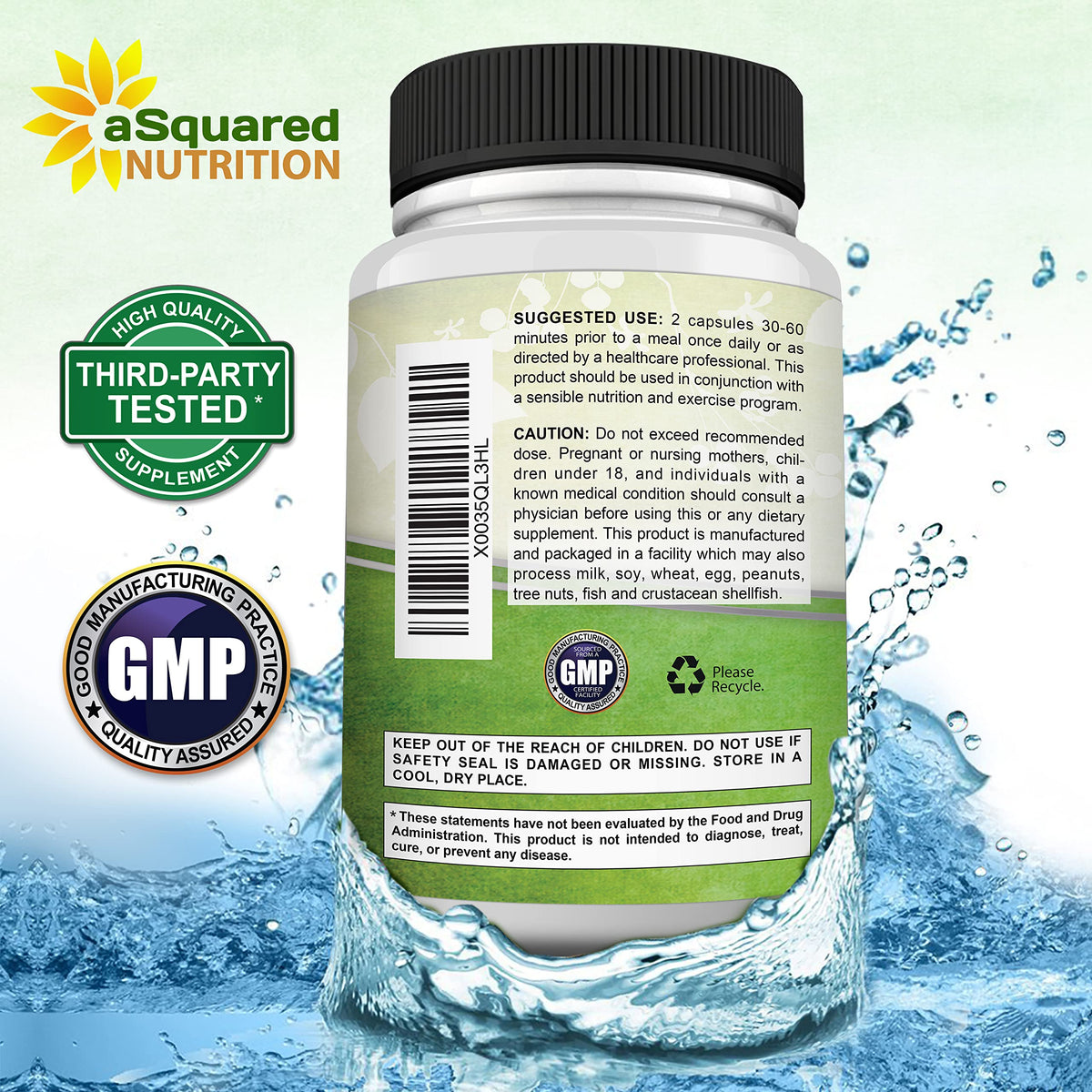 Garcinia Cambogia aSquared Nutrition flacon avec arrière-plan naturel