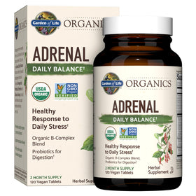 Garden of Life Adrenal Daily Balance 120 comprimés, vue de face