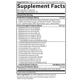 Garden of Life Complément Alimentaire 30 Capsules Prébiotiques sur une table en bois