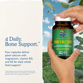 Garden of Life Complément Alimentaire Calcium Cru 120 Capsules avec verre d'eau