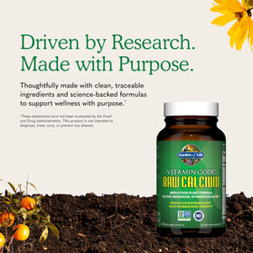 Garden of Life Complément Alimentaire Calcium Cru 120 Capsules sur une table