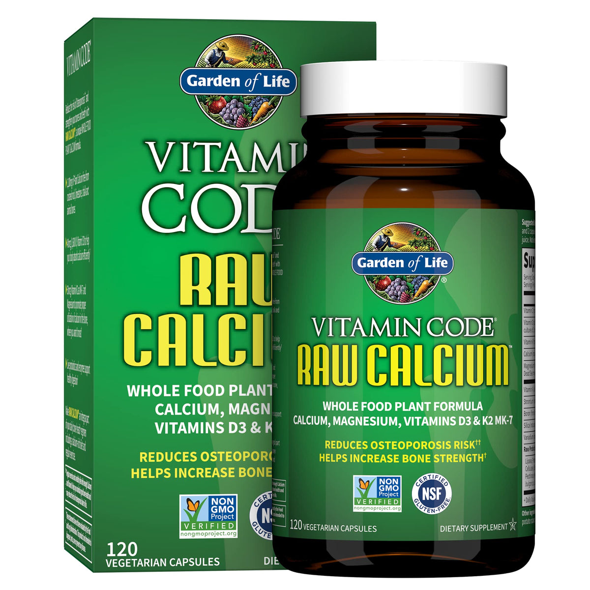Garden of Life Complément Alimentaire Calcium Cru 120 Capsules vue avant