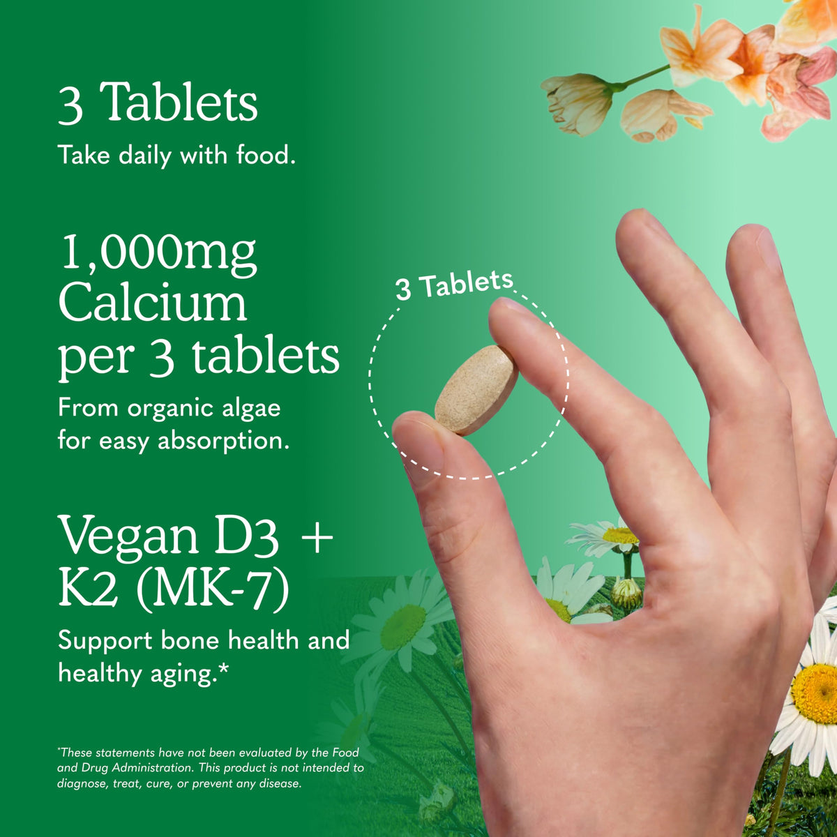 Garden of Life Complément Alimentaire Calcium Végétal 180 comprimés en gros plan