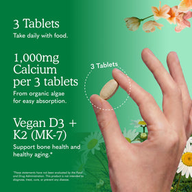 Garden of Life Complément Alimentaire Calcium Végétal 180 comprimés en gros plan