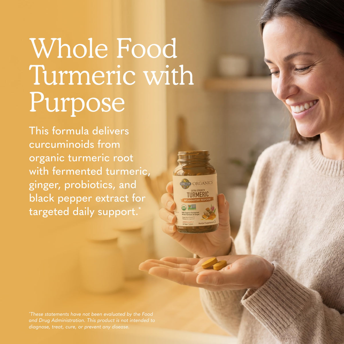 Garden of Life Complément Alimentaire Curcuma 100mg comprimé