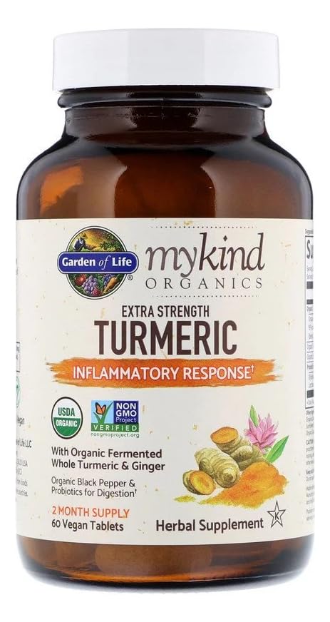 Garden of Life Complément Alimentaire Curcuma 60 Comprimés emballage