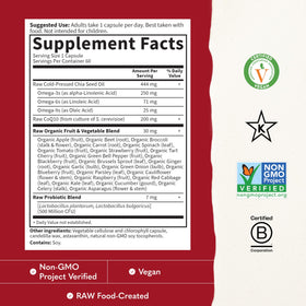 Garden of Life CoQ10 200mg 60 capsules sur fond blanc