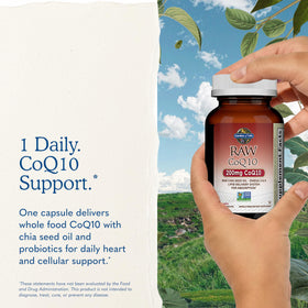 Garden of Life CoQ10 200mg 60 capsules sur une table