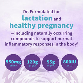 Garden of Life DHA Prénatal 500mg gélules sur une table