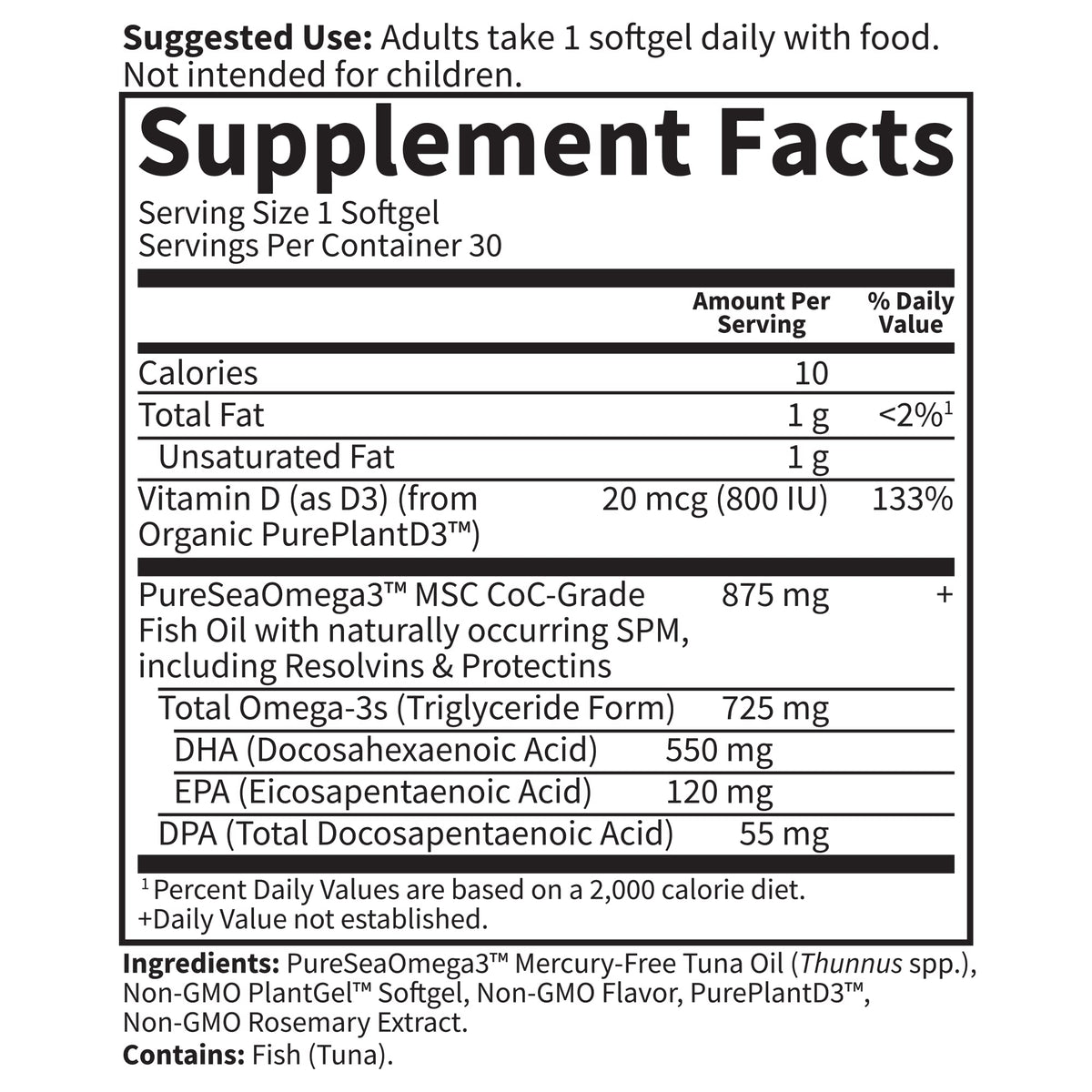 Garden of Life DHA Prénatal 500mg gélules vue de côté