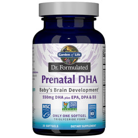 Garden of Life DHA Prénatal 500mg gélules vue de face