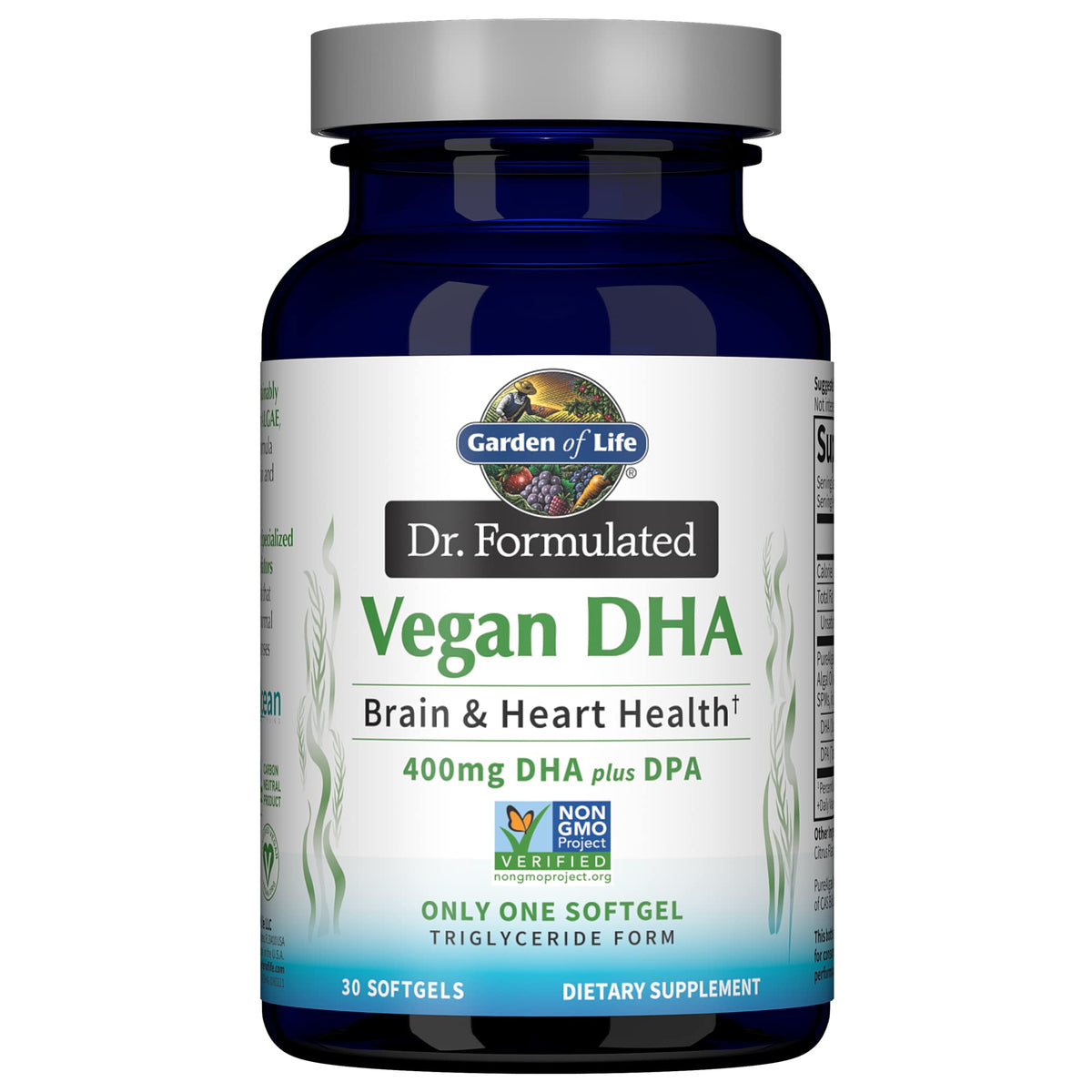 Garden of Life DHA Végétalien 400mg gélules avant