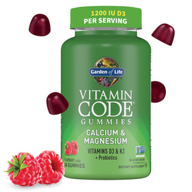Garden of Life Gummies Calcium Magnésium Framboise 60 unités vue de face