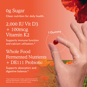 Garden of Life Gummies D3 & K2 Framboise Citron avec fruits