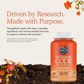 Garden of Life Gummies D3 & K2 Framboise Citron vue de côté