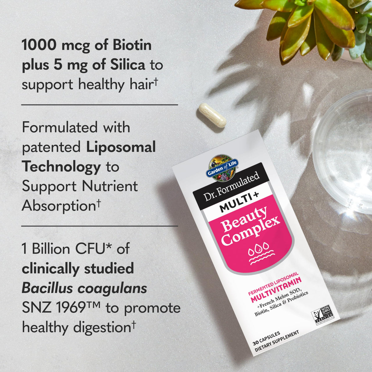 Garden of Life Multi+ Complex Beauté capsules avec étiquette