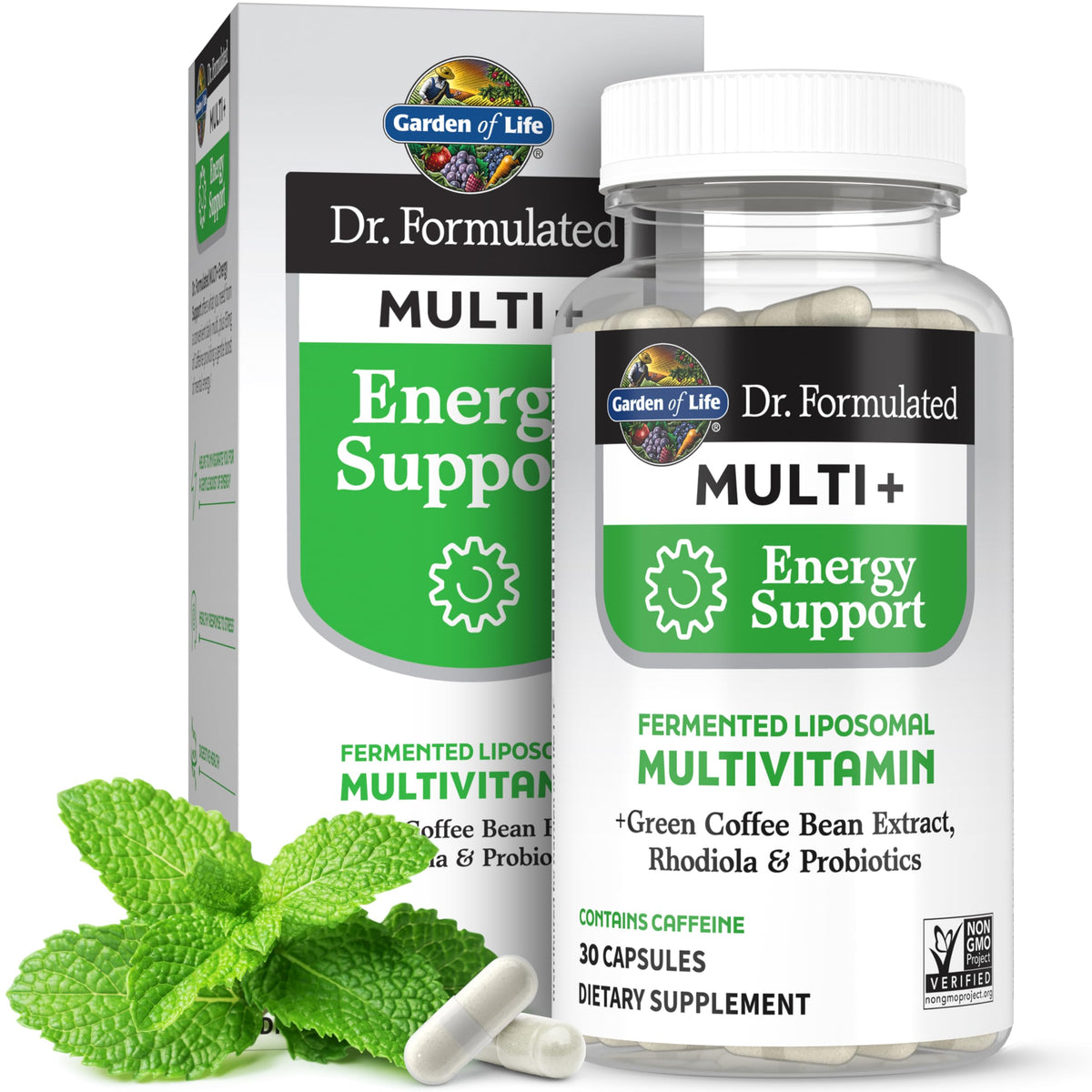 Garden of Life Multi+ Energy Support 30 capsules végétariennes vue de face