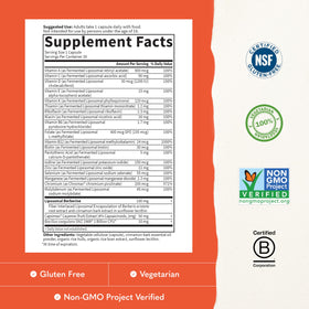 Garden of Life Multi+ Soutien Métabolisme 30 Capsules, étiquette avec ingrédients