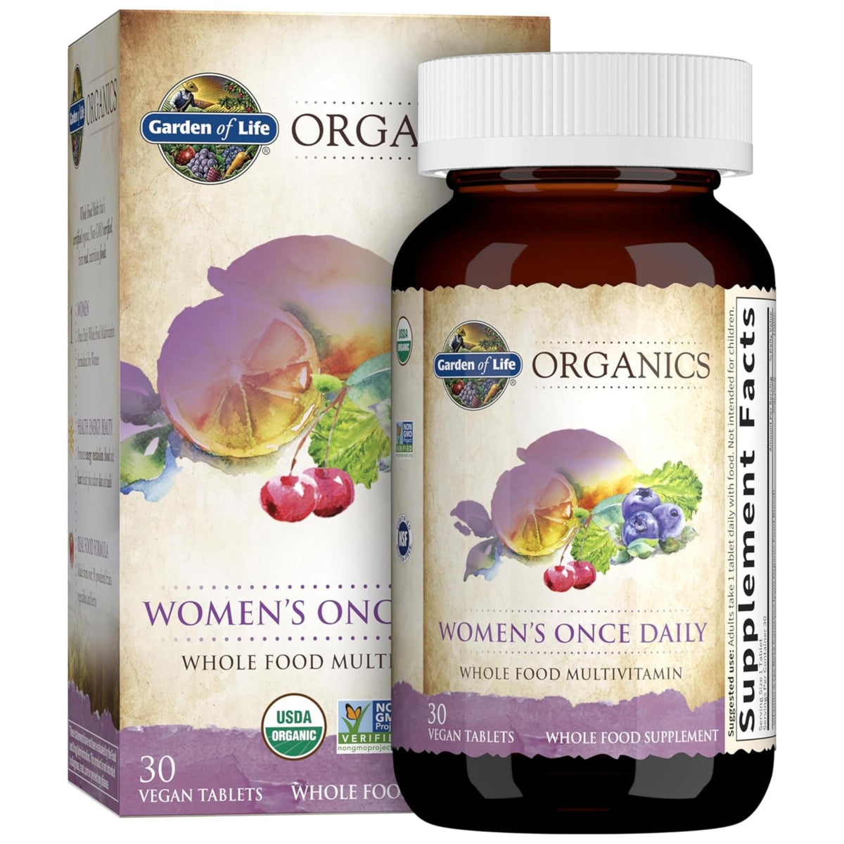 Garden of Life Multivitamine Bio pour Femmes - 30 comprimés en boîte