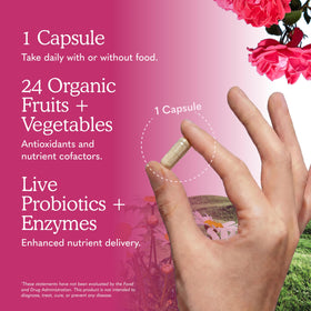 Garden of Life Multivitamine Femme étiquette avec spécifications
