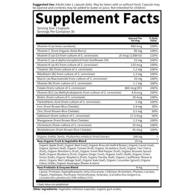 Garden of Life Multivitamine Femme ouverte avec contenu