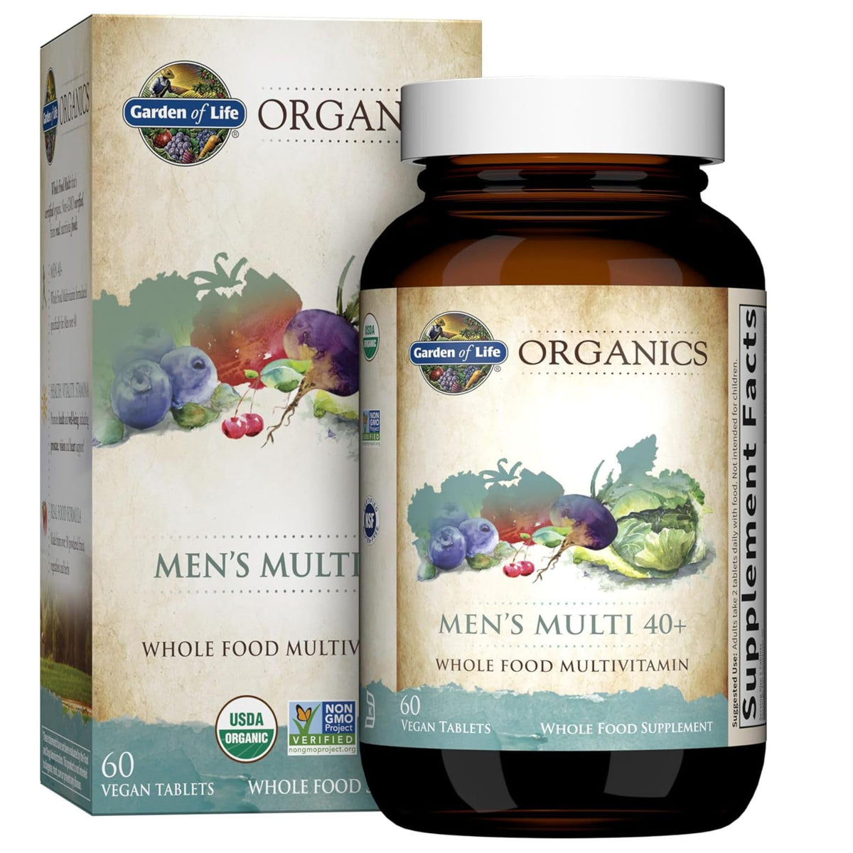 Garden of Life Multivitamine Homme 40+ 60 comprimés face avant