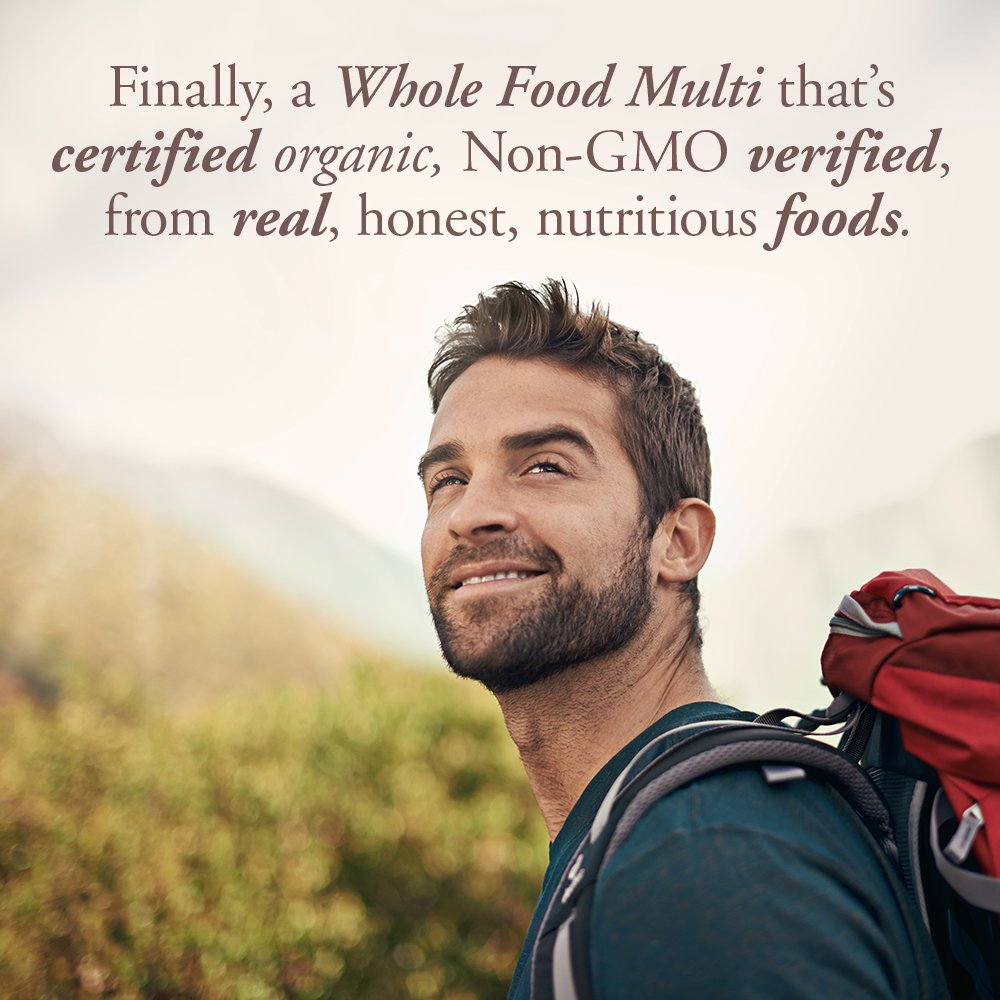 Garden of Life Multivitamine Homme Bio 30 comprimés, comprimés sur fond blanc