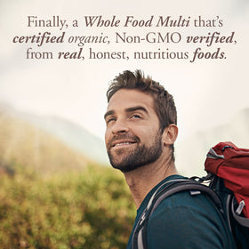 Garden of Life Multivitamine Homme Bio 30 comprimés, comprimés sur fond blanc