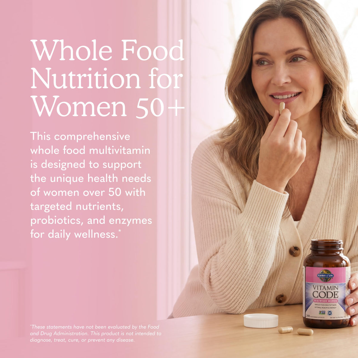 Garden of Life Multivitamines 50+ Femmes 240 Capsules emballage