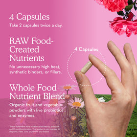 Garden of Life Multivitamines 50+ Femmes 240 Capsules ouvertes sur une table