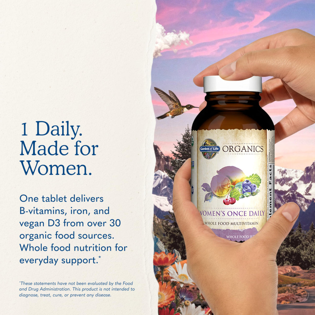 Garden of Life Multivitamines Bio Femmes 60 Tablettes avec étiquette bio