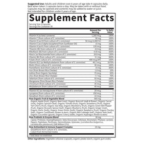 Garden of Life Multivitamines Familiales - flacon ouvert avec capsules