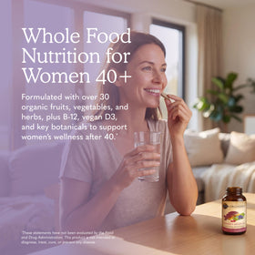 Garden of Life Multivitamines Femme 40+ comprimés sur fond blanc