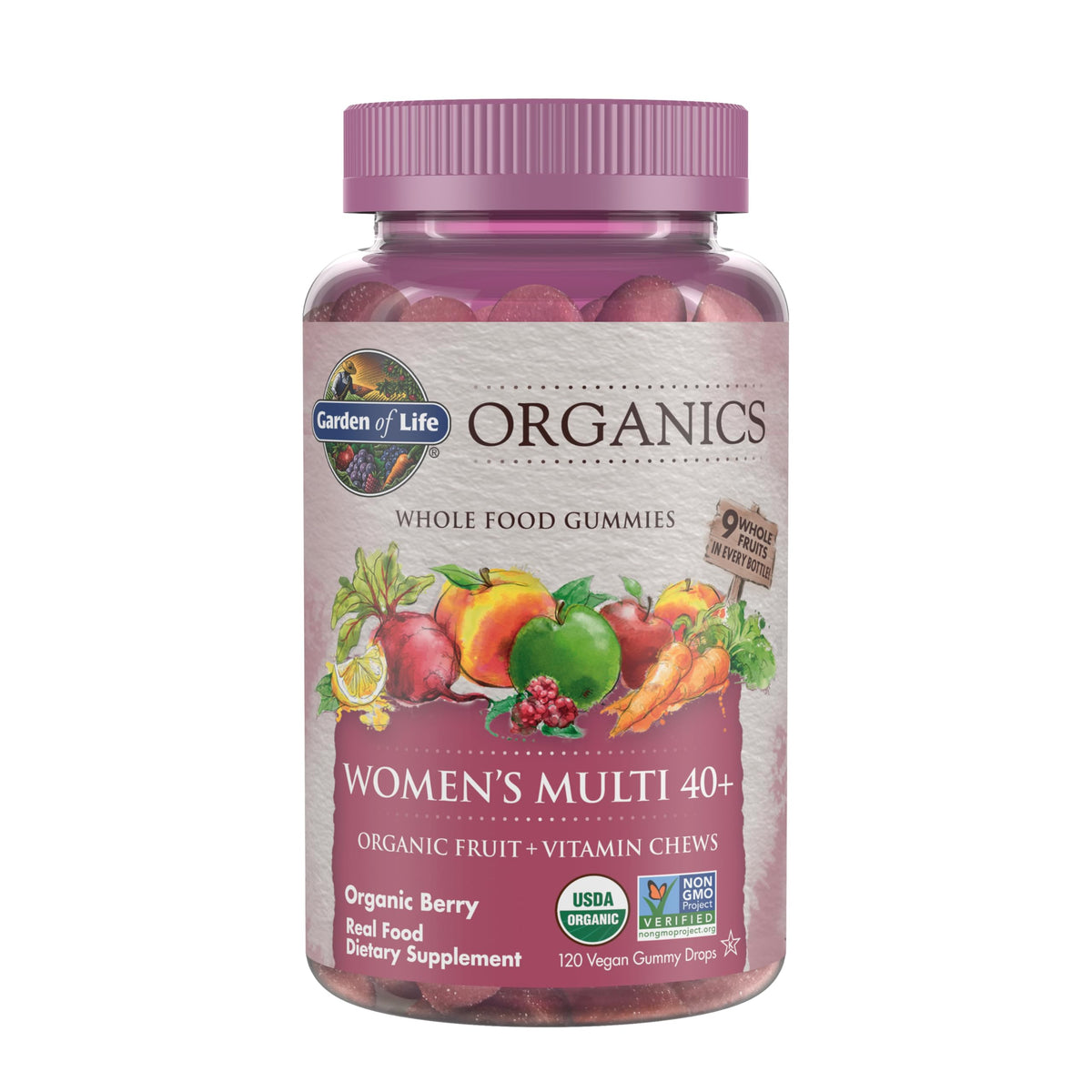 Garden of Life Multivitamines Gummy Femme 40+ bouteille avant vue