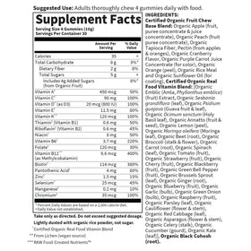 Garden of Life Multivitamines Gummy Femme 40+ étiquette arrière