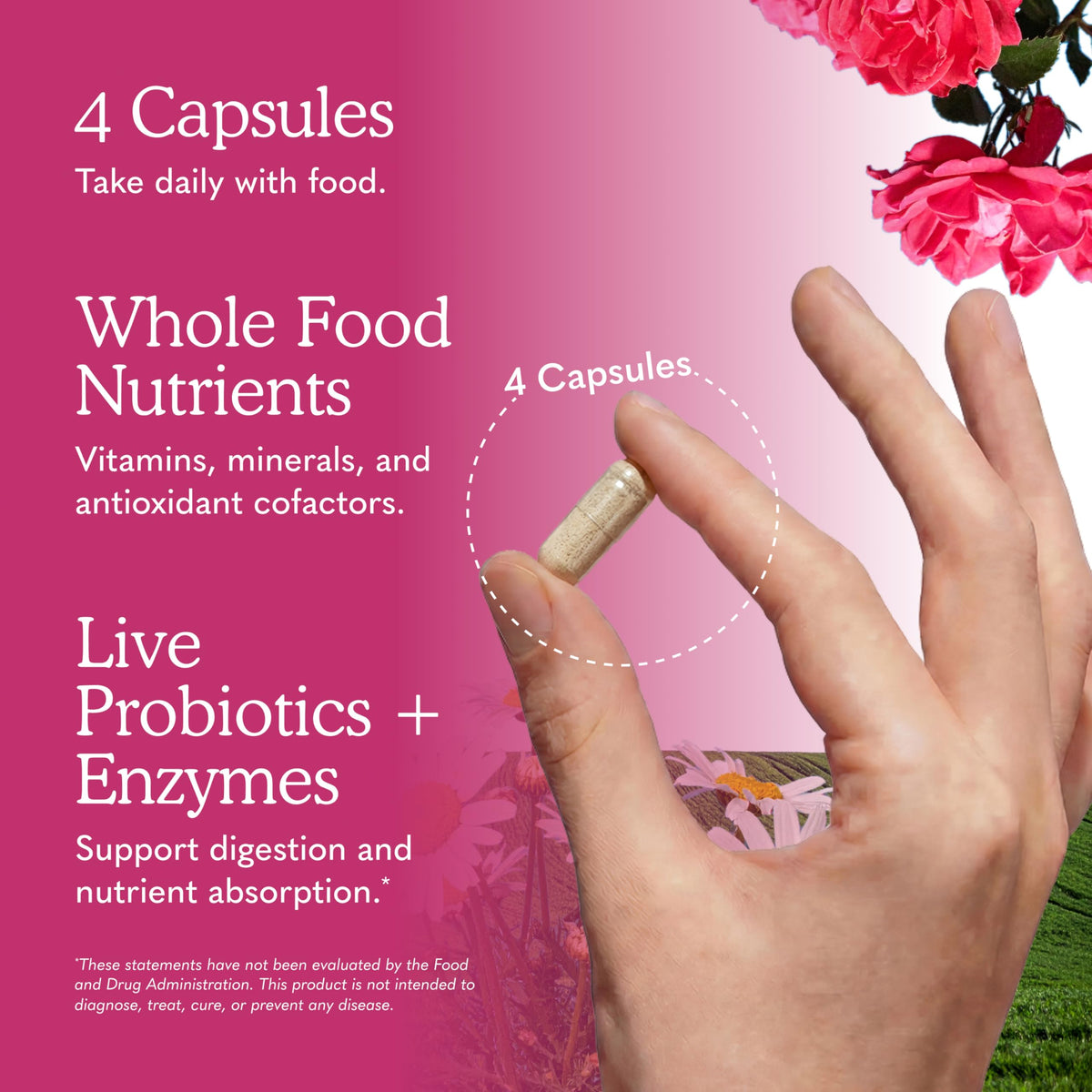 Garden of Life Multivitamines pour Femmes - capsules sur une surface en bois