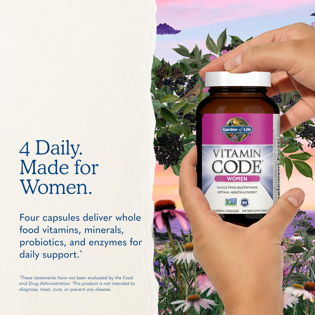 Garden of Life Multivitamines pour Femmes - vue arrière de l'emballage