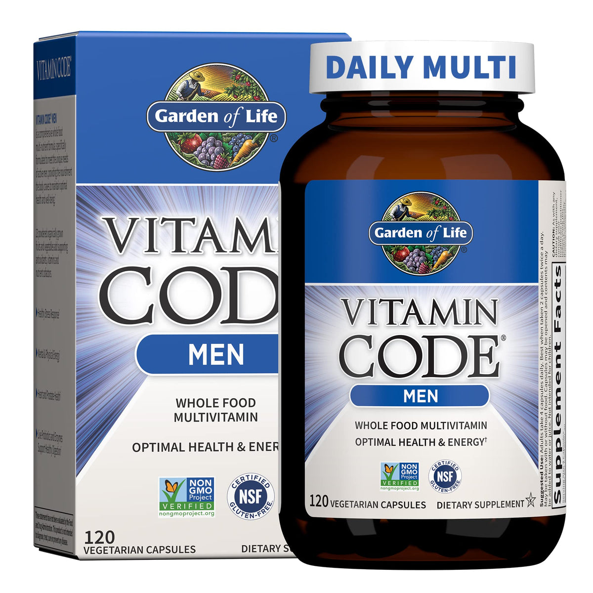 Garden of Life Multivitamines pour Hommes 120 capsules vue de face