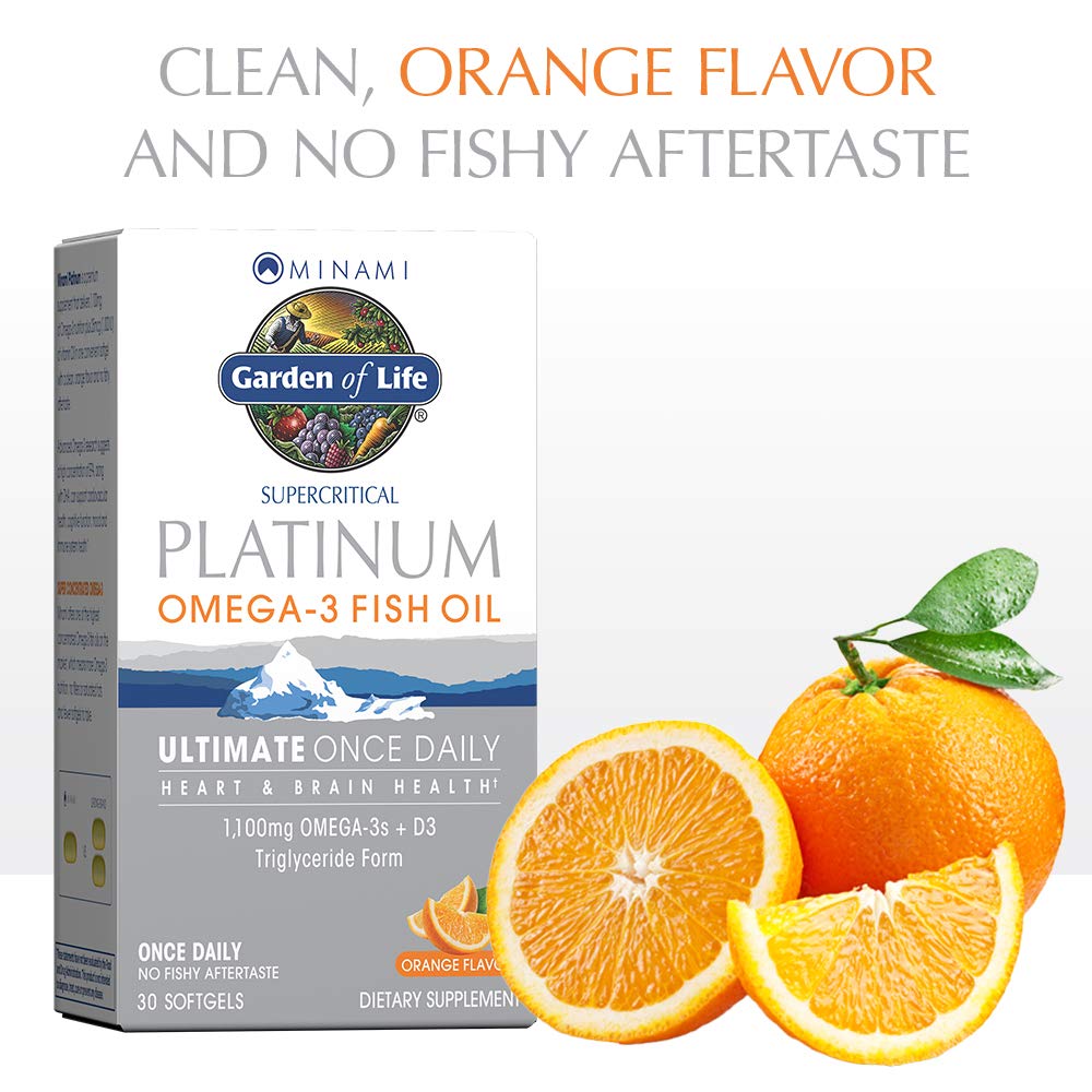 Garden of Life Omega 3 1100mg gélules orange côté