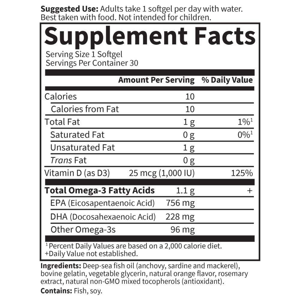 Garden of Life Omega 3 1100mg gélules orange en usage