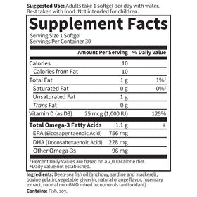 Garden of Life Omega 3 1100mg gélules orange en usage