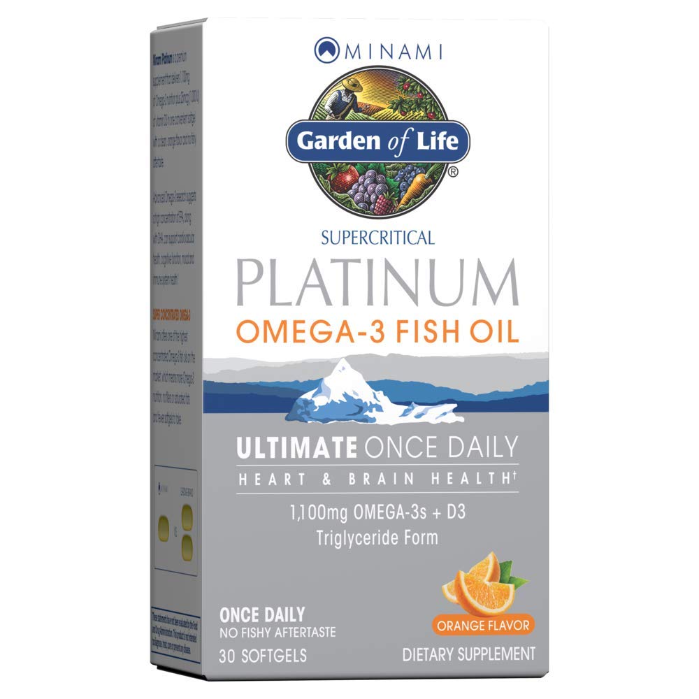 Garden of Life Omega 3 1100mg gélules orange face