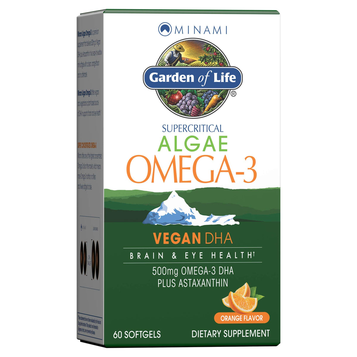 Garden of Life Omega 3 DHA Végétalien 500mg, flacon avant