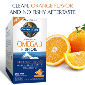 Garden of Life Omega-3 Huile de Poisson Orange 60ct gélules orange